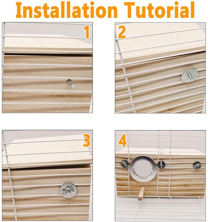 kathson Transparent Parakeet Nesting Box Parakeet Breeding Box Bird Nest with Perch Wooden Acrylic Bird Cage House Nest for Parrot Lovebirds Cockatiel Conure Budgie and Other Small Medium Birds(XL)