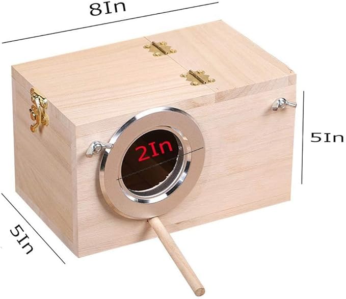 Parakeet Nesting Box, Bird Nest Breeding Box Cage Wood House for Finch Lovebirds Cockatiel Budgie Conure Parrot, 8'' X 5'' X 5''