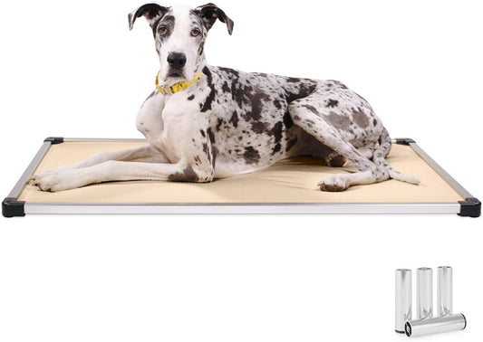 K9 Ballistics Chew Proof Armored Padded Dog Crate Bed, Virtually Indestructible, Legs Included (Sandstone, Small (29" L x 18" W x 4.5" H))