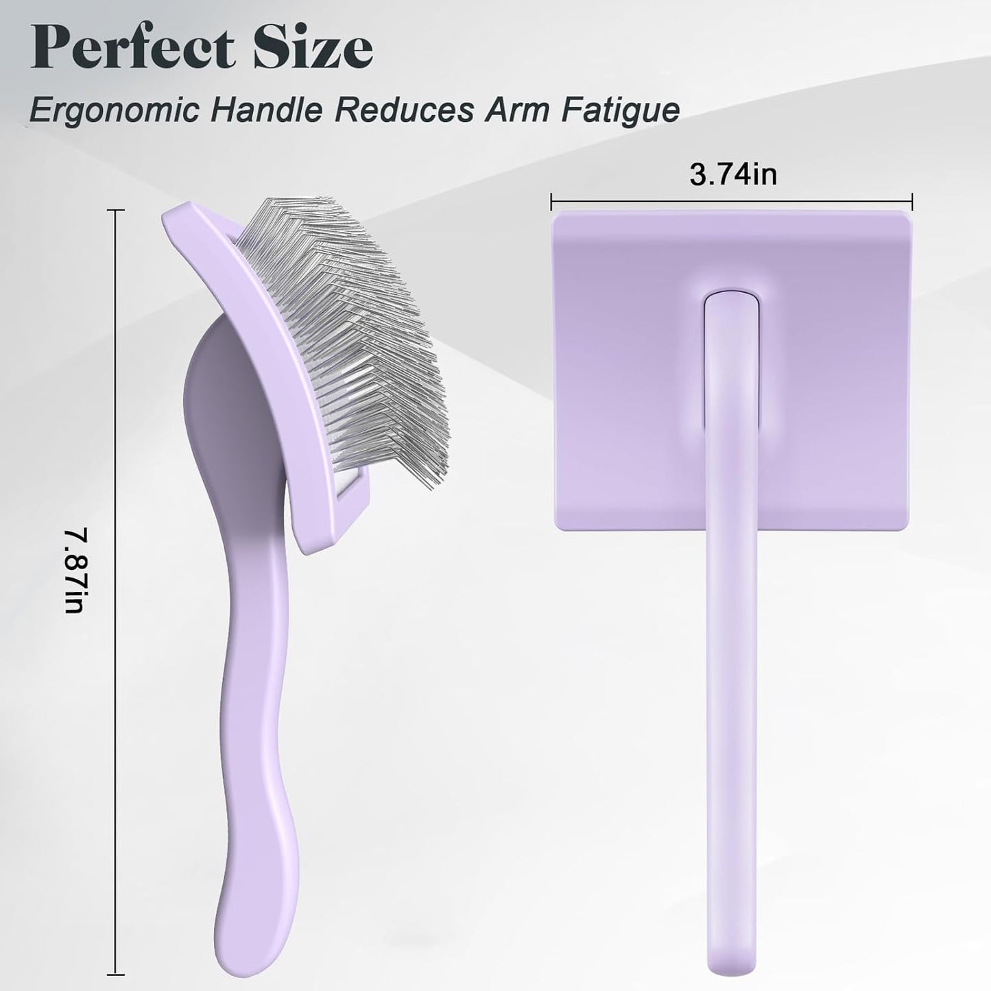 2PCS Slicker Brush for Dogs & Pet Comb,Professional Dog Grooming Brush (Goldendoodles,Poodles,Labradoodles) with Extra Long Pins to Effectively Remove Tangles, Knots and Mats (Light Purple)