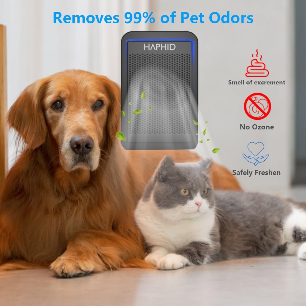Cat Litter Deodorizer 99%, Pet Odor Eliminator for Strong Odor with Catalyst Filter, Air Purifier Plug In Air Freshener for Home & Pets Litter Box Room Wardrobe Toilet Shoe Cabinet (2-Pack)