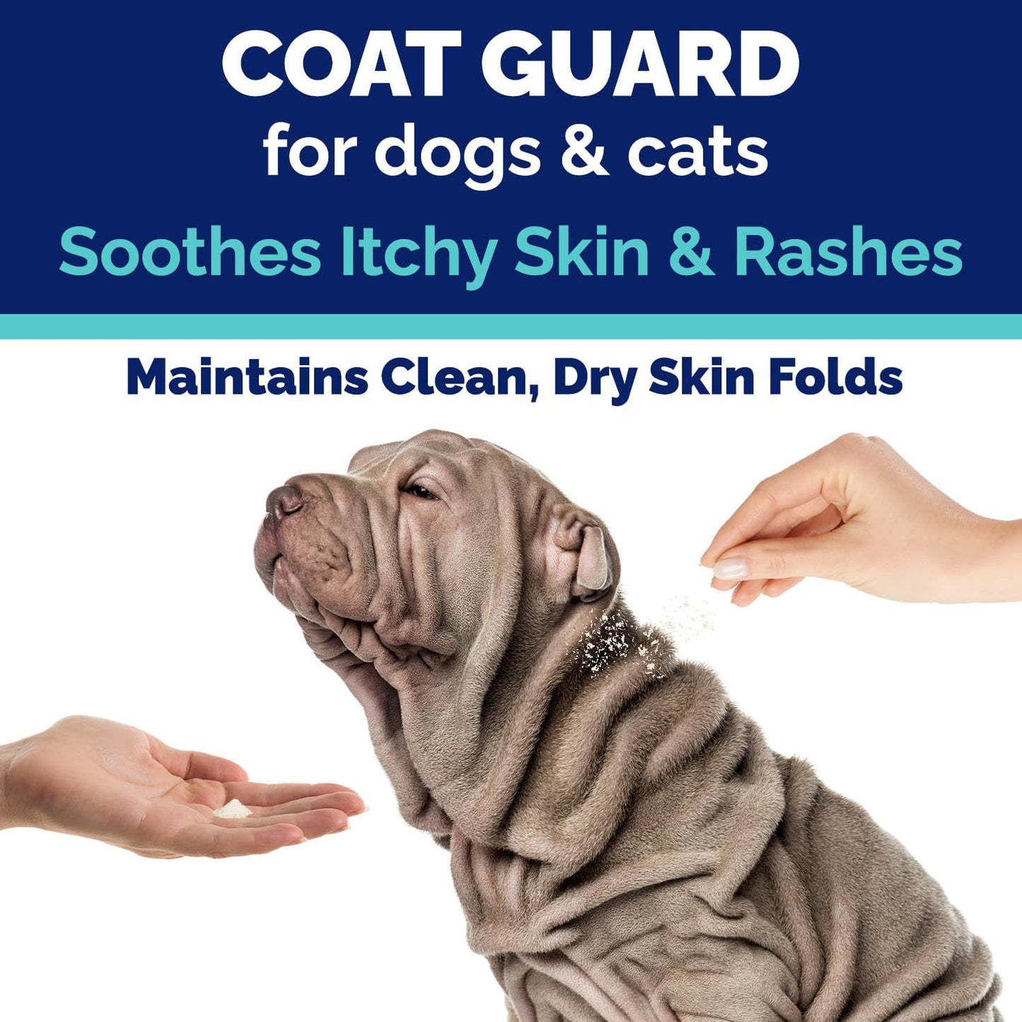 Coat Guard Dry Shampoo for Dogs and Cats - Extra Large 2 lbs Jar, Dog Dry Shampoo Powder, Waterless Dog Shampoo, Anti Itch Relief, Cedar Scented, Anti Dandruff, Hot Spots, Nature's Pure Edge