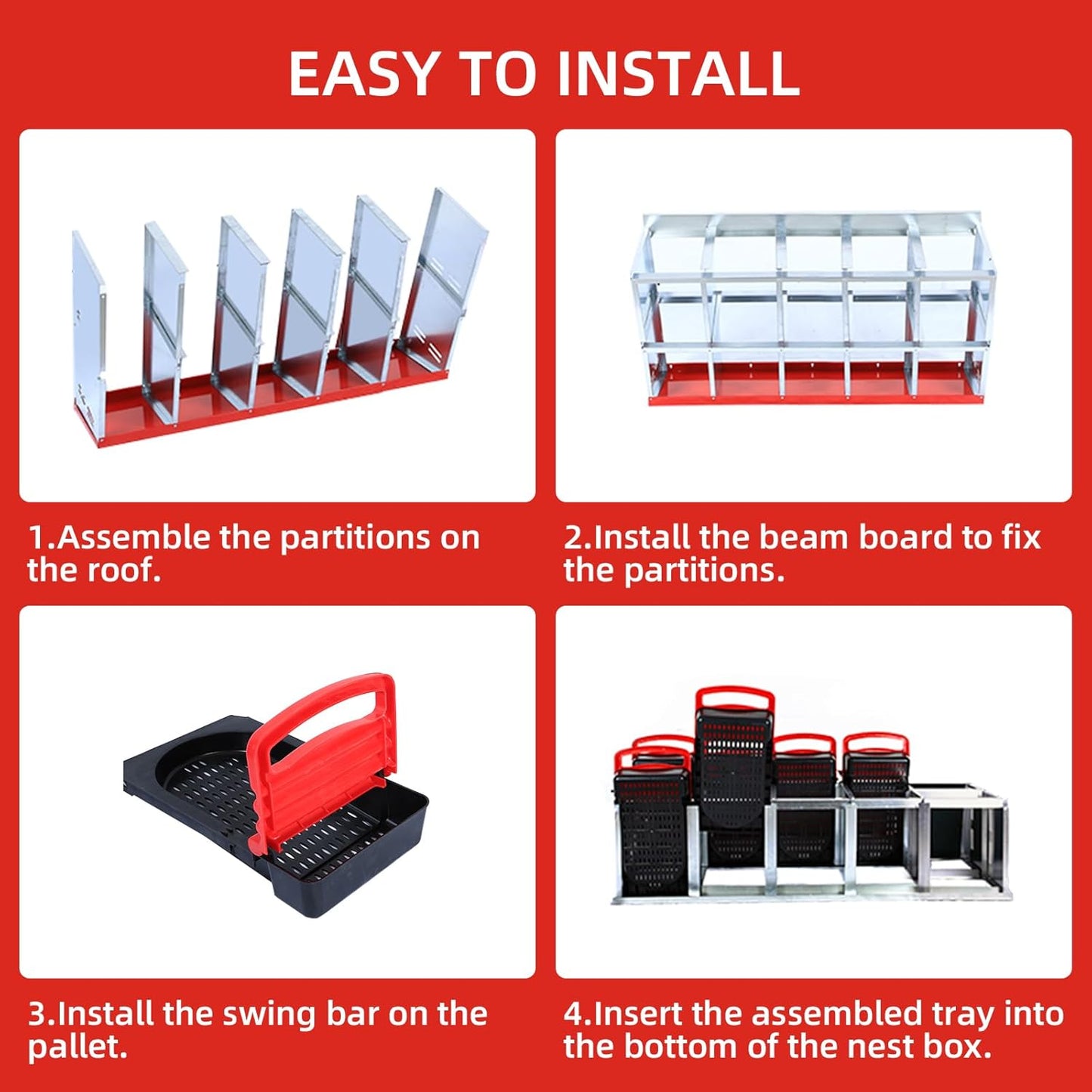 Chicken Nesting Box, 8 Hole 2 Layer Hen Nest Box, Roll Away Eggs Laying Box,Cleanable Pull Out Hen Roosting Box