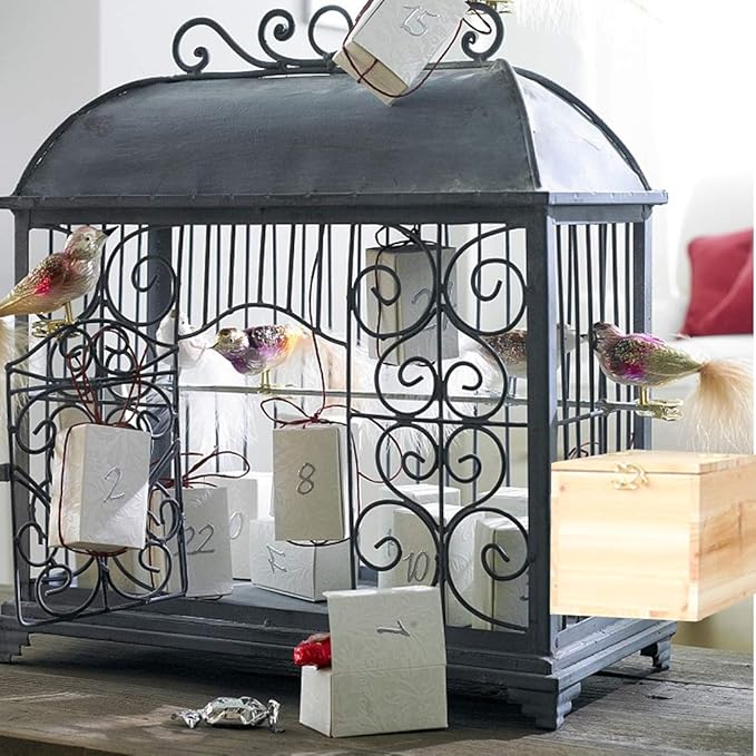 Parakeet Nesting Box, Bird Nest Breeding Box Cage Wood House for Finch Lovebirds Cockatiel Budgie Conure Parrot (M:9.8"×5.1"×5.3")