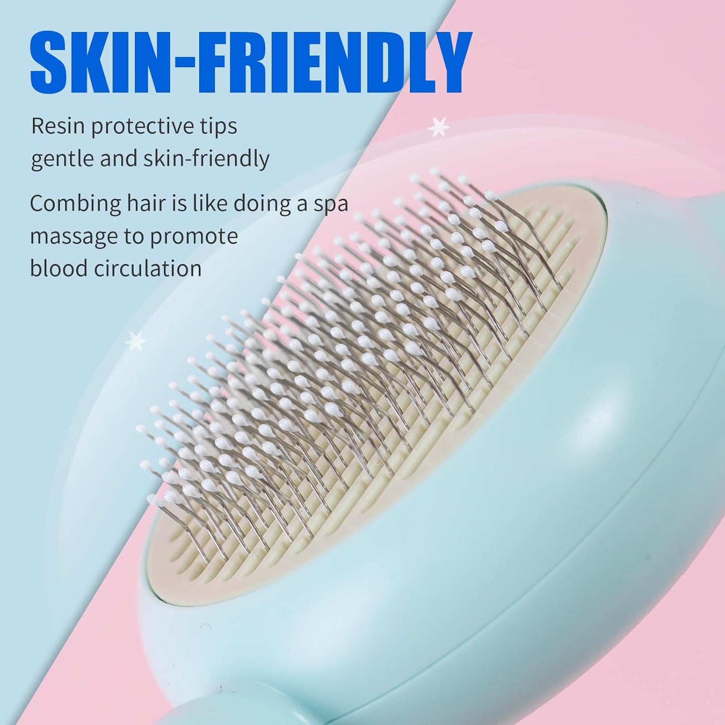 Cat Brush Dog brushes with Release Button for Shedding Grooming, suit for Long or Medium Haired Cats, Lightweight Skin Friendly Pet Brush Hair Removal Comb Brushes for Kitten