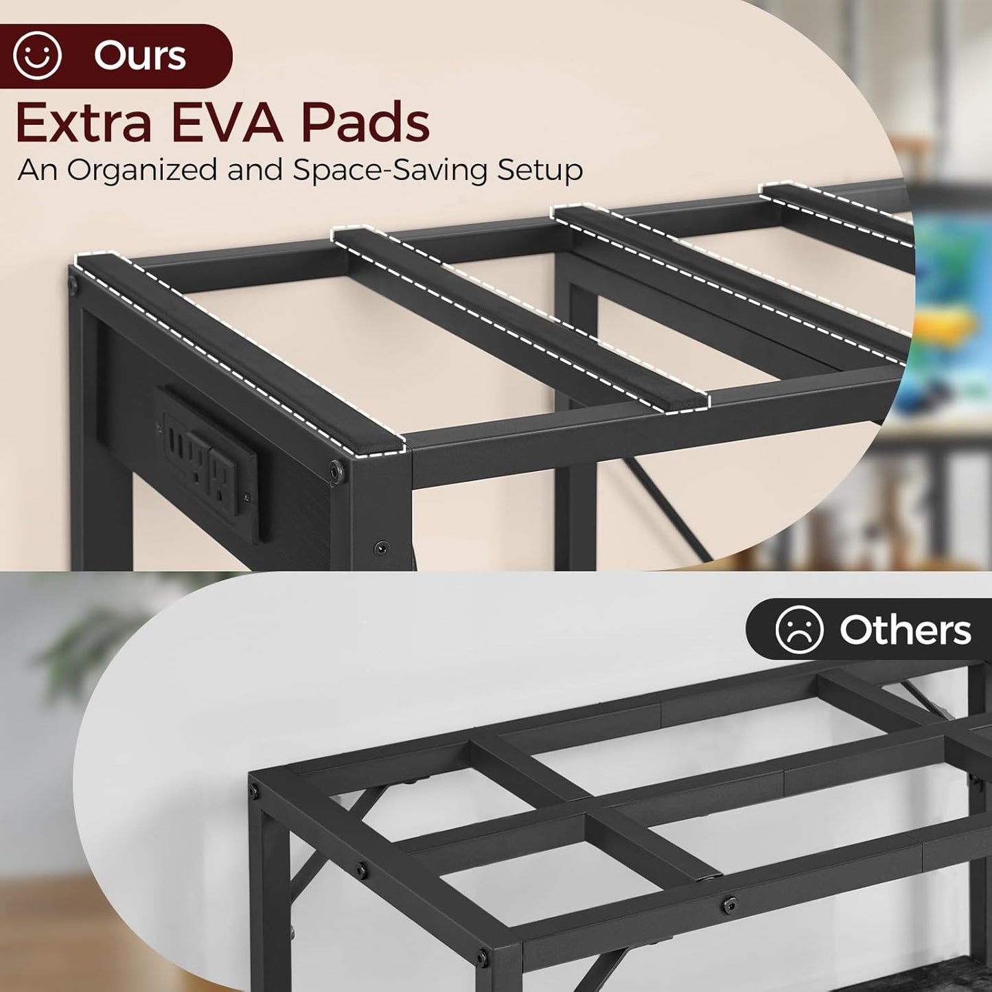 20-37 Gallon Fish Tank Stand, Aquarium Stand with Power Outlet and Storage Cabinet, Heavy Duty Tank Stand Suitable for Turtle Tank, Reptile Terrarium, for Home Office, Black FTHB40E01