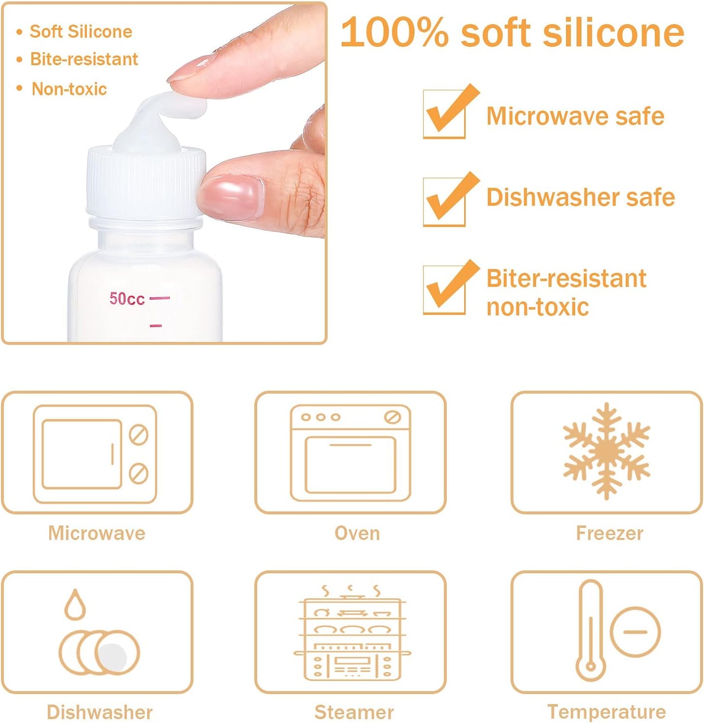 17 Pieces Pet Nursing Bottle Kit Including 2 Pet Feeding Bottle, 8 Replacement Feeding Nipples, 5 Dog Nursing Syringes in 1 Ml, 5 ml and 10 Ml, 2 Cleaning Brushes for Kittens, Puppies, Rabbits