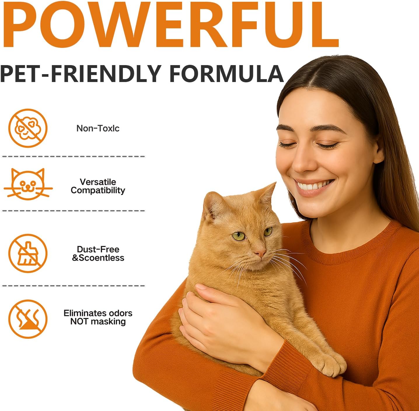 Cat Litter Deodorizer - Advanced Fragrance-Free Odor Control for Sensitive Cats - Reduces Scooping, Extends Litter Use - Hypoallergenic Formula Ideal for Multi-Cat Homes