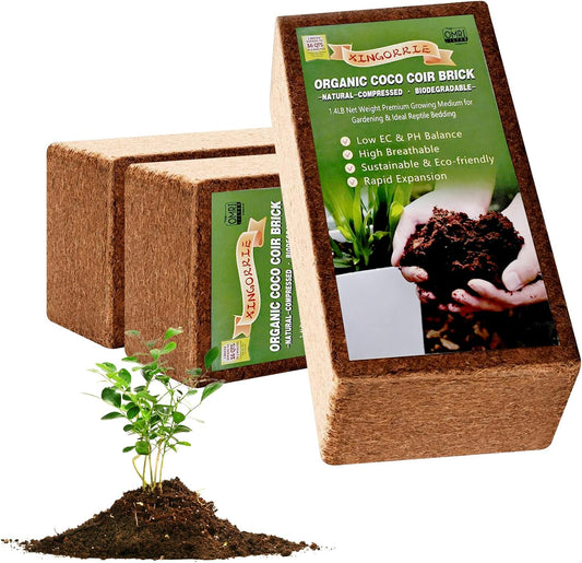 Coco Coir Brick for Plants- 10 Pack,1.4lbs 100% Organic Coconut Coir Soil Neutral pH, for Plant Growth and Root Developmentfor Growing Vegetables & Ideal Reptile Bedding (10)