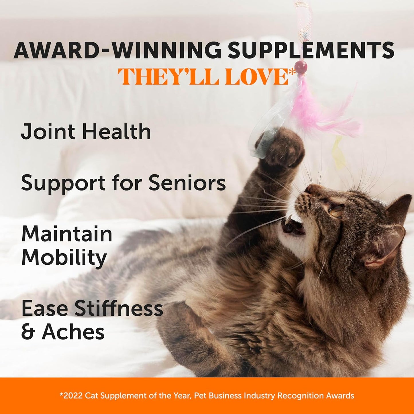 Cat Hip & Joint Health Crunchy & Creamy Chews - Cat Joint Support Supplement with Glucosamine, Health Supplies & Hip Support for Indoor & Outdoor Cats (Chicken 30-Day Supply)