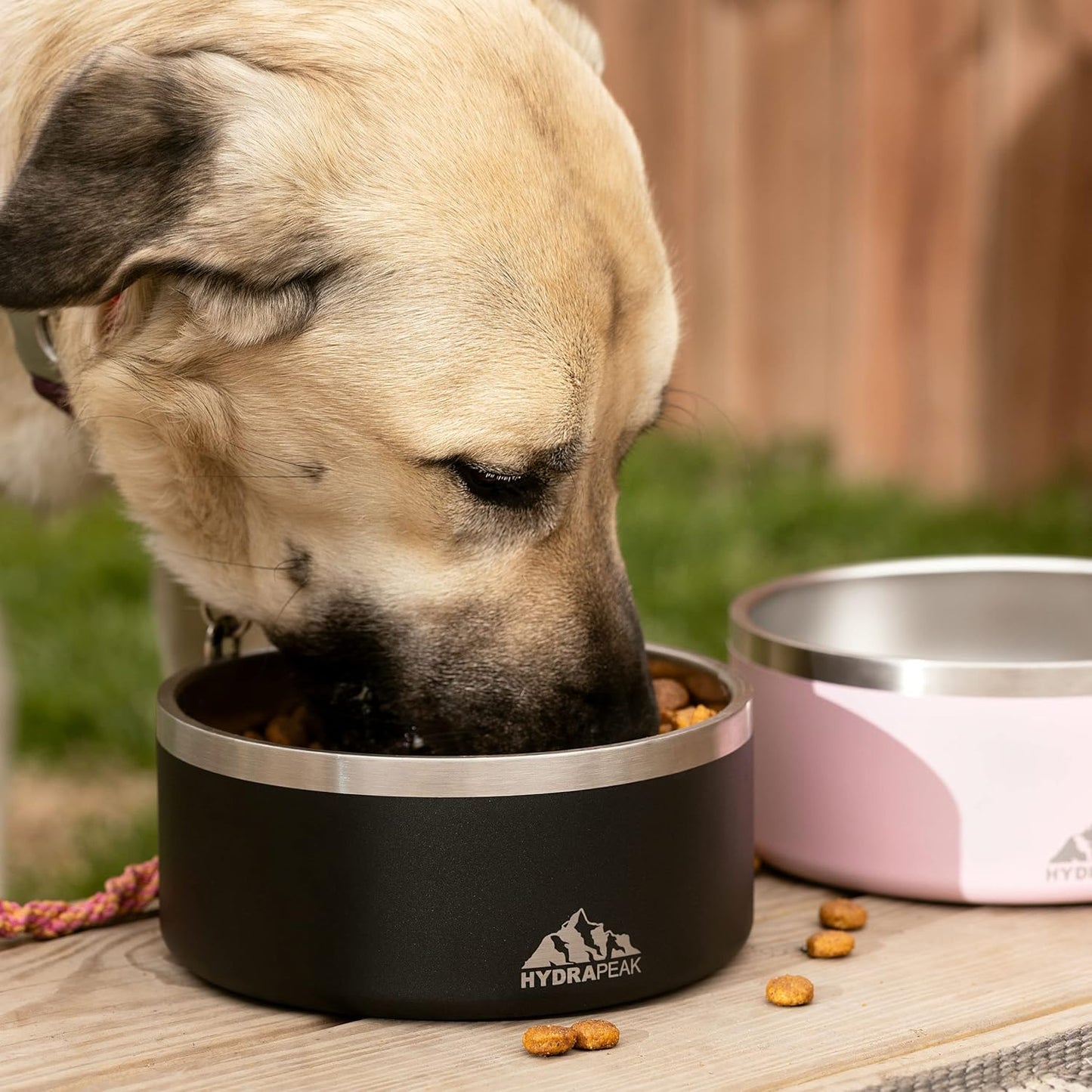 Hydrapeak Dog Bowl; Non Slip Stainless Steel; Water and Food Dish; Large Sized and Small Dogs; 32oz 64oz; Multiple Sizes; 4 Cup | Pink