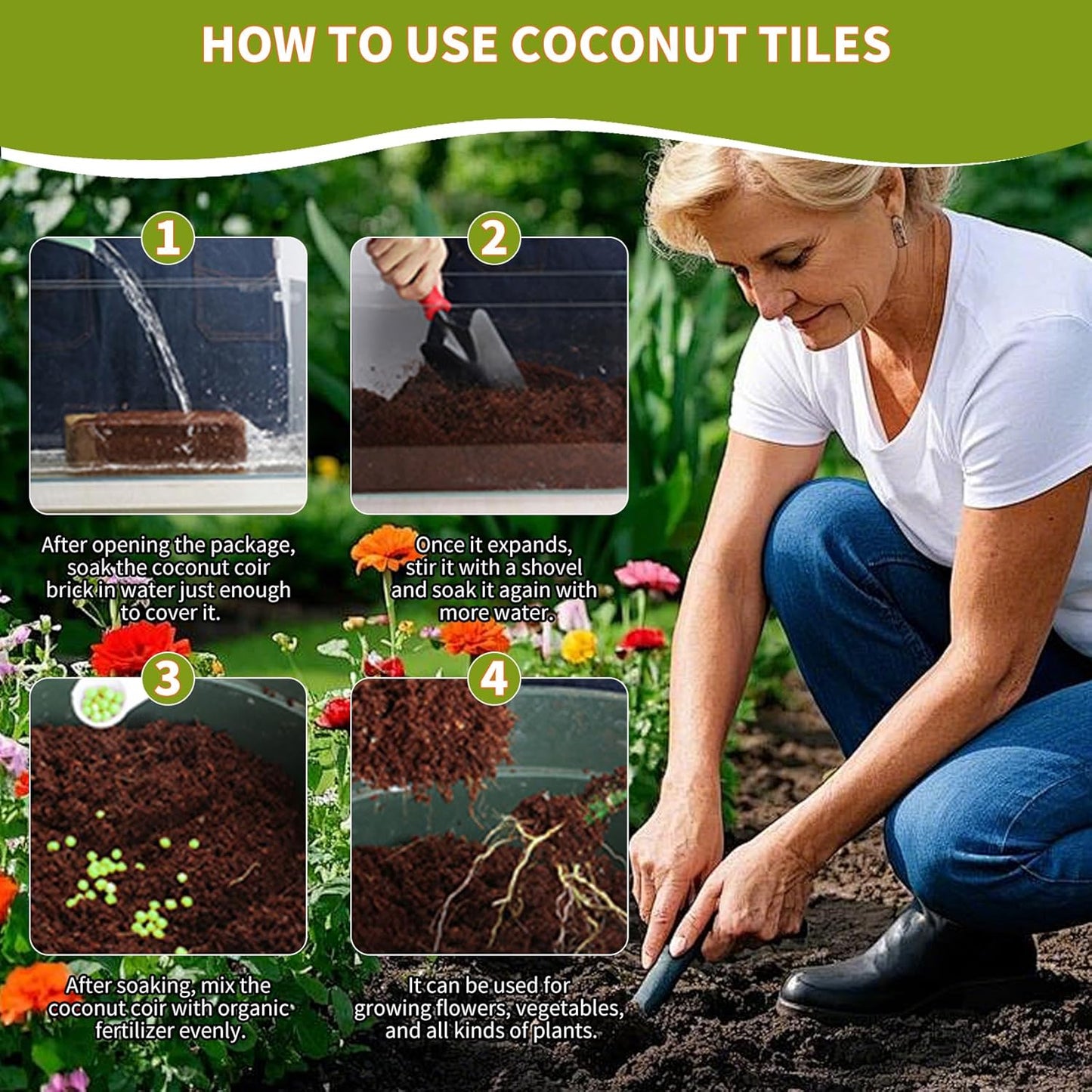 Coco Coir Brick for Plants- 10 Pack,1.4lbs 100% Organic Coconut Coir Soil Neutral pH, for Plant Growth and Root Developmentfor Growing Vegetables & Ideal Reptile Bedding (10)