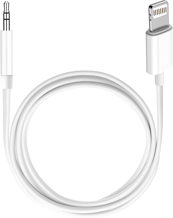 (Apple MFi Certified) iPhone AUX Cord,Lightning to 1/8 Inch Audio Cable,3.3ft, Headphone Jack Adapter Male Aux Stereo Audio Cable Compatible for iPhone 14/13/12/11/XR/X/8/7 (White)