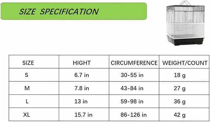 ISMARTEN Bird Cage Seed Catcher (2 Pack), Airy Gauze Bird Cage Cover Seeds Guard Dust-Proof Universal Birdcage Accessories Mesh Net Cover (Blue + Green, L)