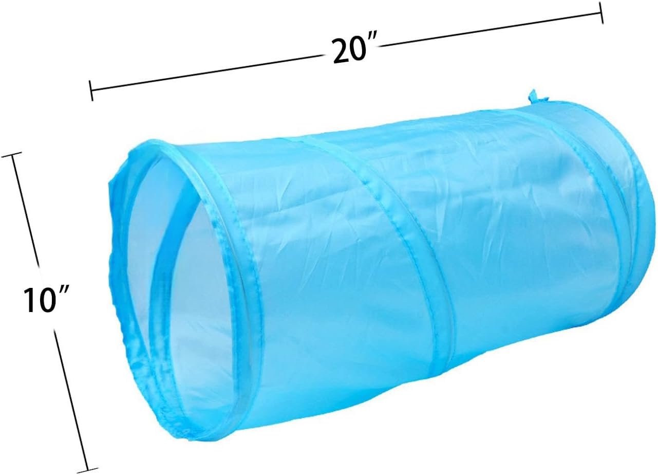 iCAGY Cat Tunnel for Indoor Cats Interactive, Rabbit Tunnel Toys, Pet Toys Play Tunnels for Cats Kittens Rabbits Puppies Crinkle Collapsible Pop Up Royal Blue 20"