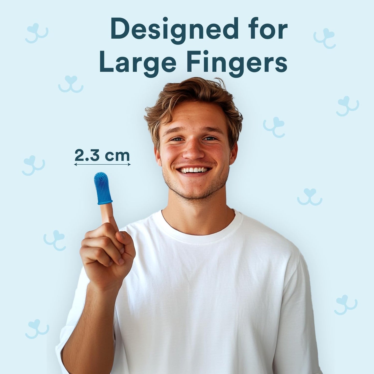 Jasper Large Dog Toothbrush, 360 Degree Pet Tooth Brushing Kit, Cat Toothbrush, Canine Dental Care & Teeth Cleaning Kit, Pet Finger Tooth Brush, Use with Dog Toothpaste, 2-Pack Navy-Blue Large