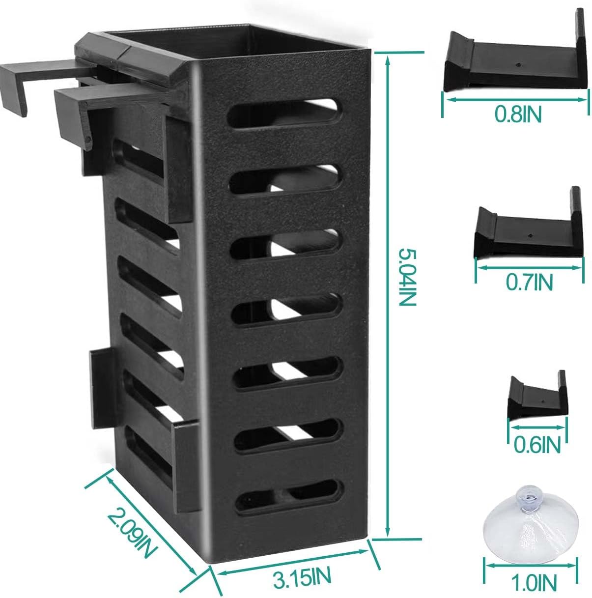 2 PCS Hanging Aquarium Planter Cups, Aquatic Plants Holder, Aquarium Decorations - Fish Tank Plants Pot for Live Aquarium Decor (Black)