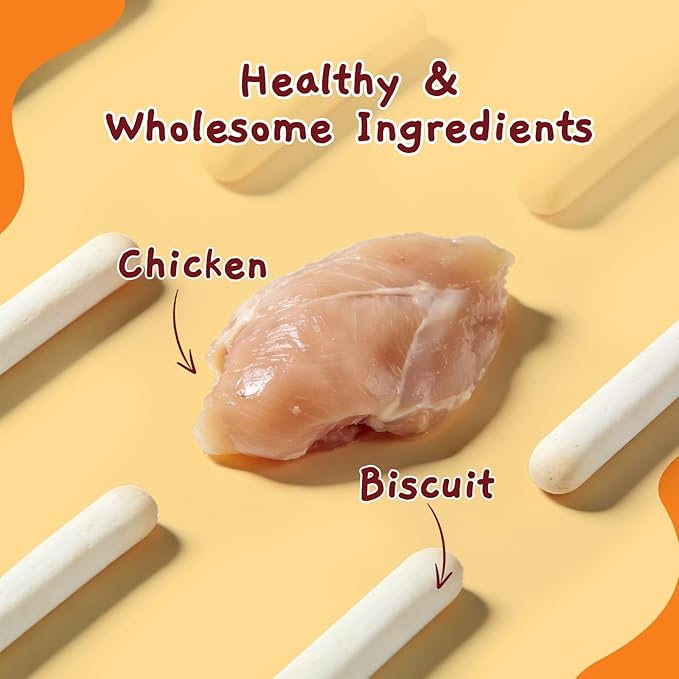 Jungle Calling Chicken Wrapped Biscuit Dog Treats, Grain-Free & Rawhide-Free Dog Chews, Crunchy Training Snacks for Small, Medium & Large Dogs, 21.2 oz