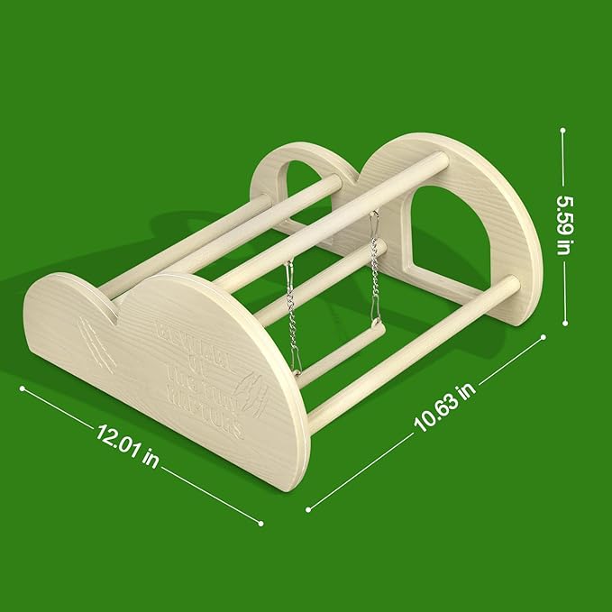 Chicken Perch with Swing & Mirror, Waterproof PVC Roosting Stand for Hens Activity Gym for Chicks & Bantams, Durable Easy-Clean Coop