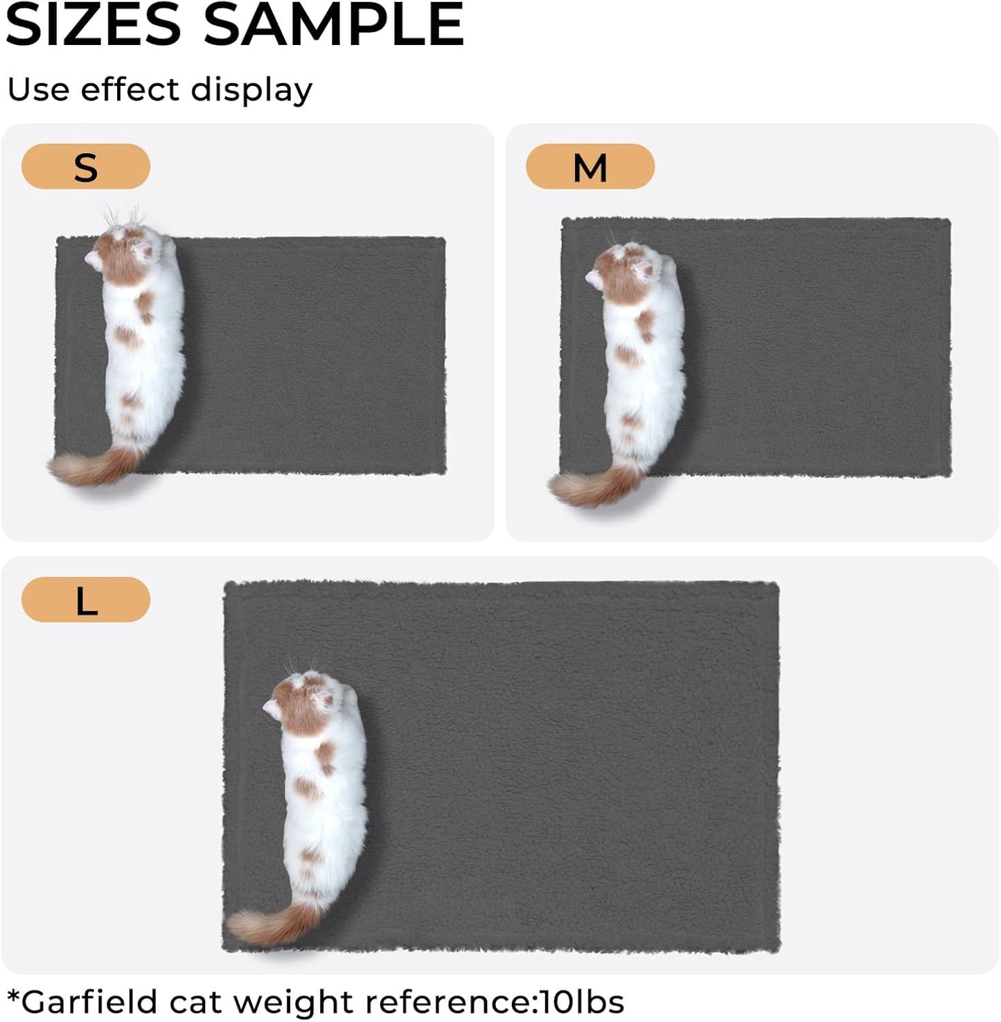 1 Pack 3 Calming Blankets Fluffy Premium Fleece Pet Blanket Soft Sherpa Throw for Dog Puppy Cat Grey Small (23" x16'')