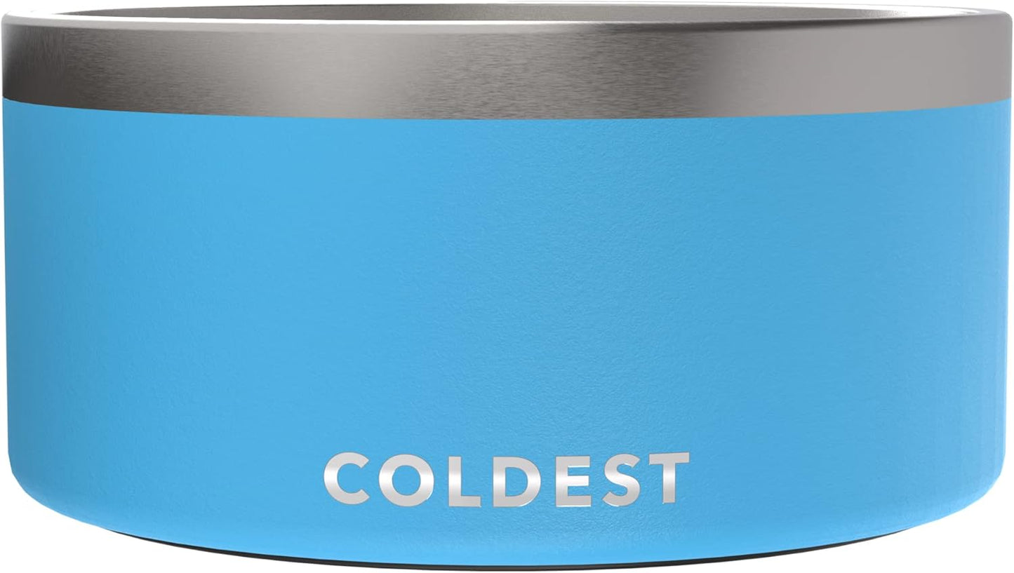 Coldest Dog Bowl - Anti Rust Metal, Non Slip, 3 Layers Insulated Stainless Steel Dog Bowls - Spill Proof & Heavy Duty - Water Bowl for Dogs, Cats & Pets, Dish Washer Safe (200 oz, Celestial Blue)