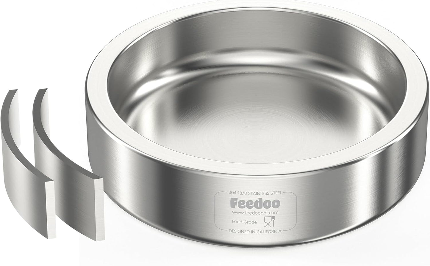 20oz Stainless Steel Cat Food & Water Bowl - Double Walled 304 Stainless Steel Non-Slip Cat Dish | BPA-Free & Dishwasher Safe for Indoor Cats