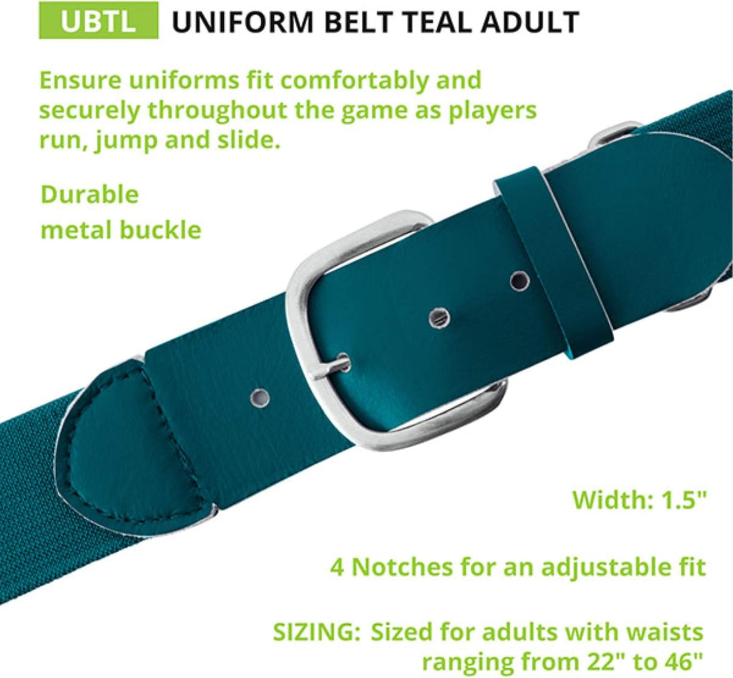 Champion Sports Baseball/Softball Uniform Belt, Comfort Stretch Fit Durable Syntex Tab - Youth & Adult Sizes, Multiple Colors