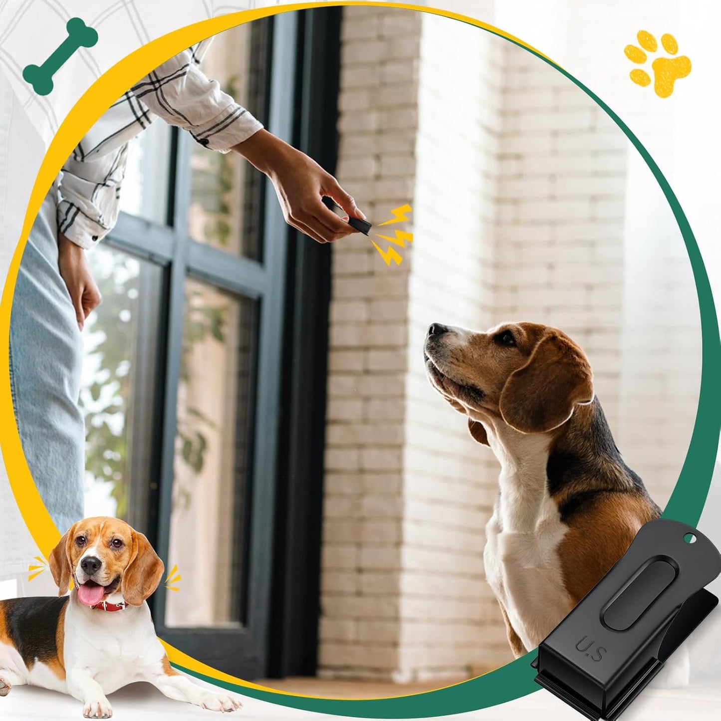 2 Pieces Brass Pet Training Clicker Signaling Cricket Clicker Metal Dog Clicker for Puppy Cats Trainer Pet Owners (Black)