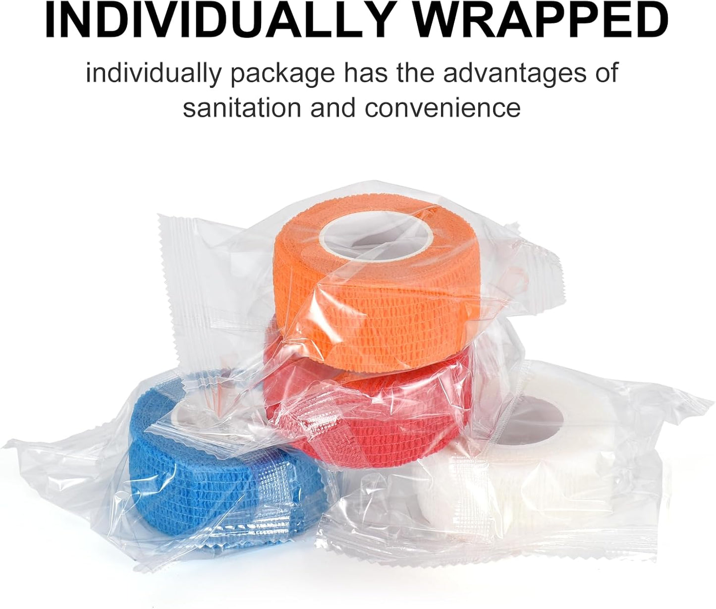 12 Pack Self Adhesive Bandage Wrap 1 Inch Cohesive Bandage Self Adherent Vet Wrap for Dog Pets Elastic Bandage Finger Tape Self Stick Wrap for First Aid Sports Athletic Tape (Mixed Colors)