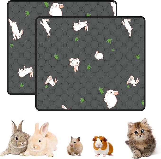 MODESLAB 2-Pack Washable Pee Pads for Dogs, 36in x 42in Puppy Traning Pads Leakproof Guinea Pig Cage Liner Rabbit Cage Absorbing Bedding Reusable Anti-Slip Rug Mat for Crate