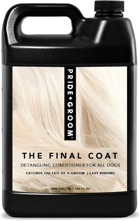 Pride and Groom The Final Coat | Grooming Conditioner That Extends The Life of a Groom | Tearless All Natural Ingredients That Untangle, Nourish, and Add Shine for All Dogs – 128oz