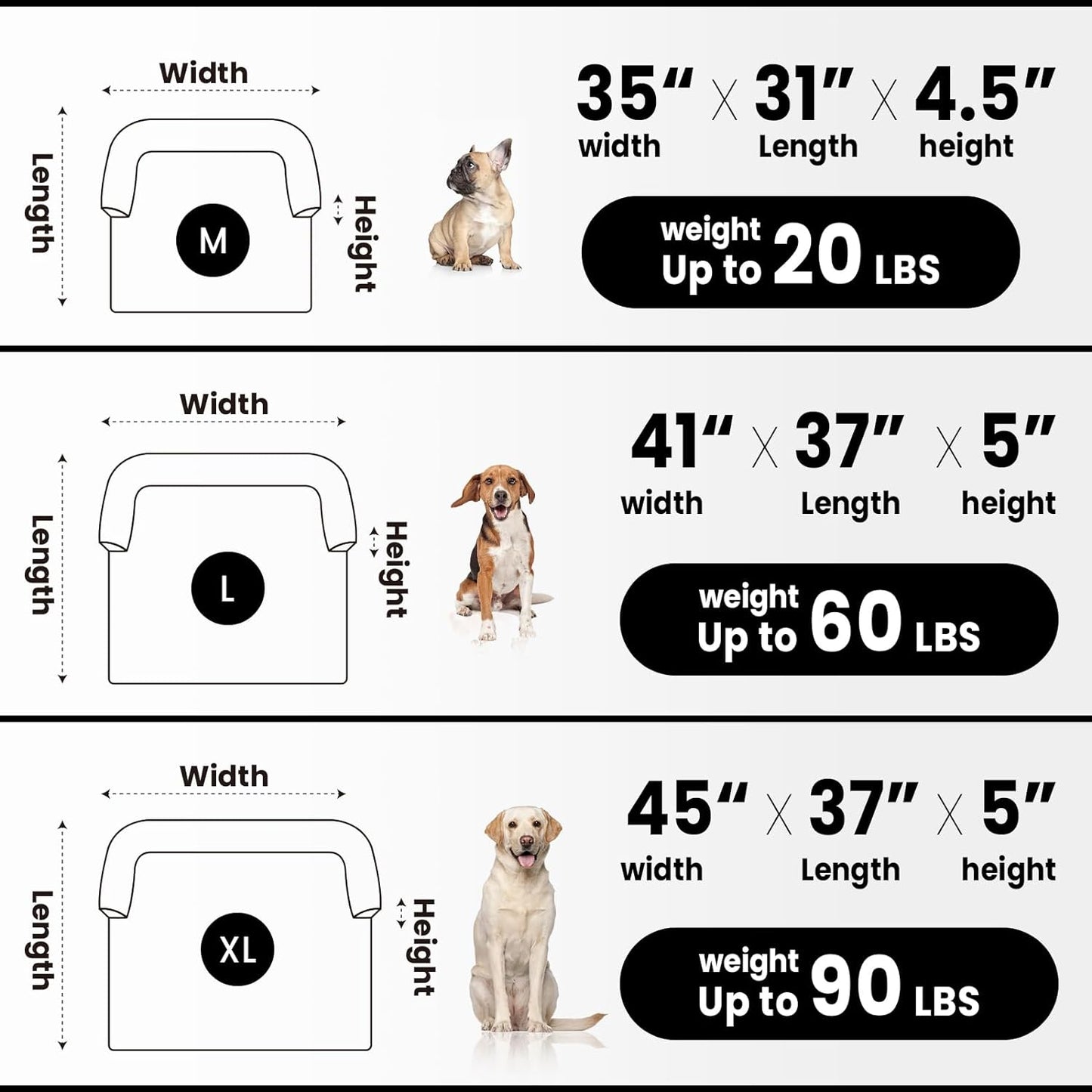 Calming Dog Couch Bed for Large Dogs, 41 x 37 inch Waterproof Removable Pet Mat Couch Cover for Furniture Protector, Non-Slip Fluffy Pelsbarn Dog Bed for Couch, Sofa, Outdoor - Tie-Dye Grey