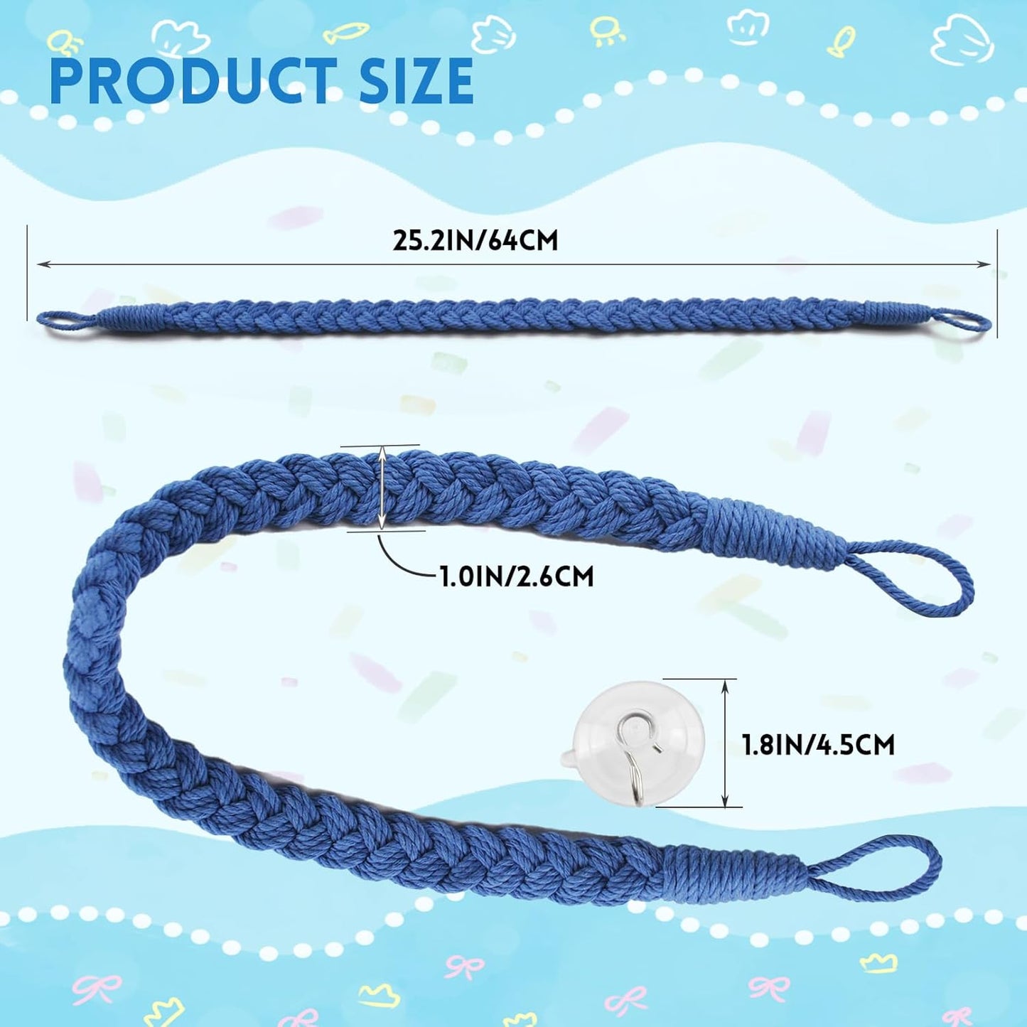 2PCS Hermit Crab Climbing Toys,Hermit Crab Rope Ladder Decor Reptile Hanging Vines Toys Hermit Crab Supplies Reptiles Habitat Tank Terrarium Accessories for Lizard Leopard Gecko Tree Frog(Blue)