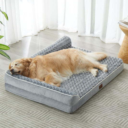 BFPETHOME Orthopedic Dog Beds for Extra Large Dogs, Waterproof Sofa XXL Pet Bed with Sides, Non-Slip Bottom and Egg-Crate Foam Big Dog Couch Bed with Washable Removable Cover,Pet Bed for Large Dogs