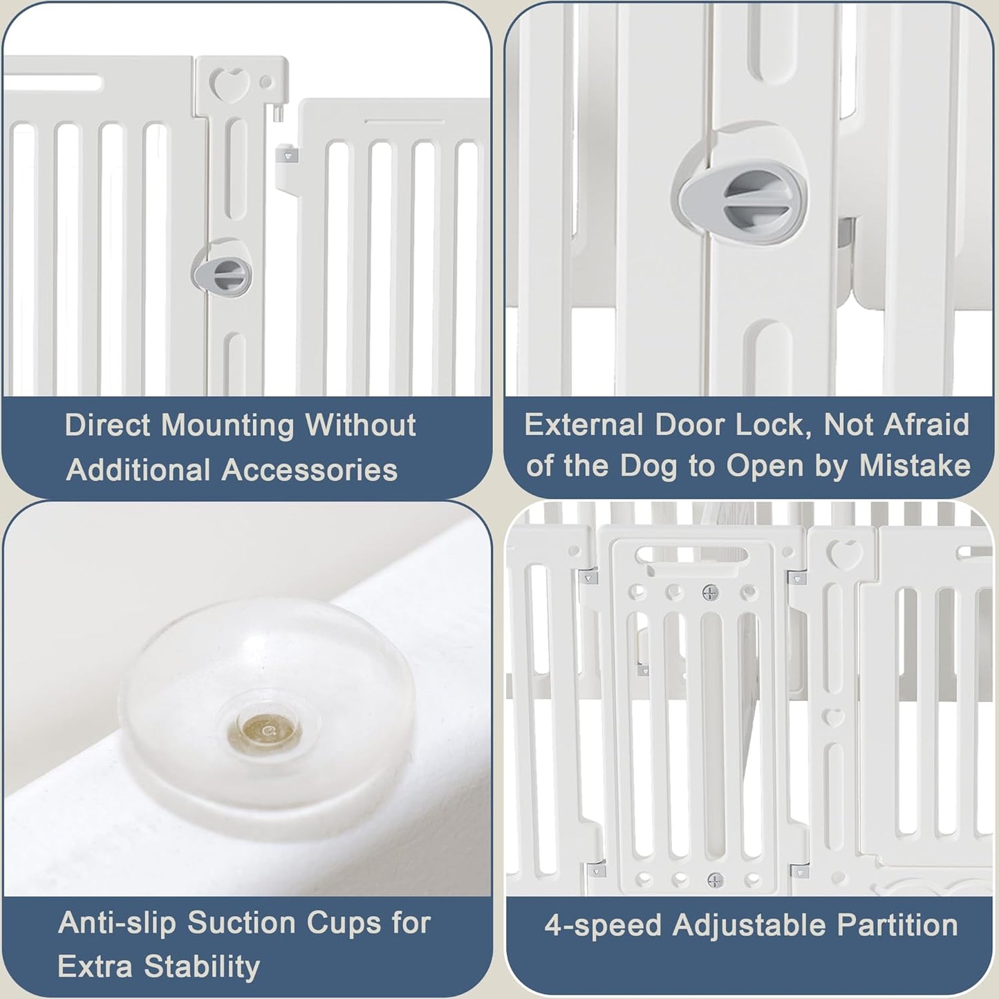 2 Room Dog Playpen with Door,DIY Shape Combination Puppy Pen,16-Panel+2 Link Piece+Large Door+Small Door,25.5" H Dog Fence,Non-Slip&Secure Pet Gate,Easy to Assemble