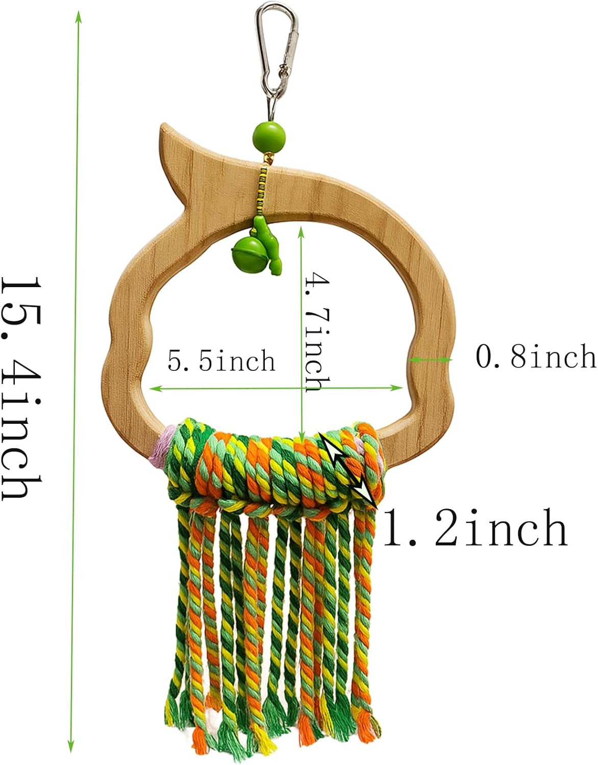 Bird Swing for Parrots – Extra Strong Natural Wood and Rope Hanging Toy for Large and Small Birds,Cage Perch Accessory for Macaws,Cockatoos,Parakeets,African Greys,Conures