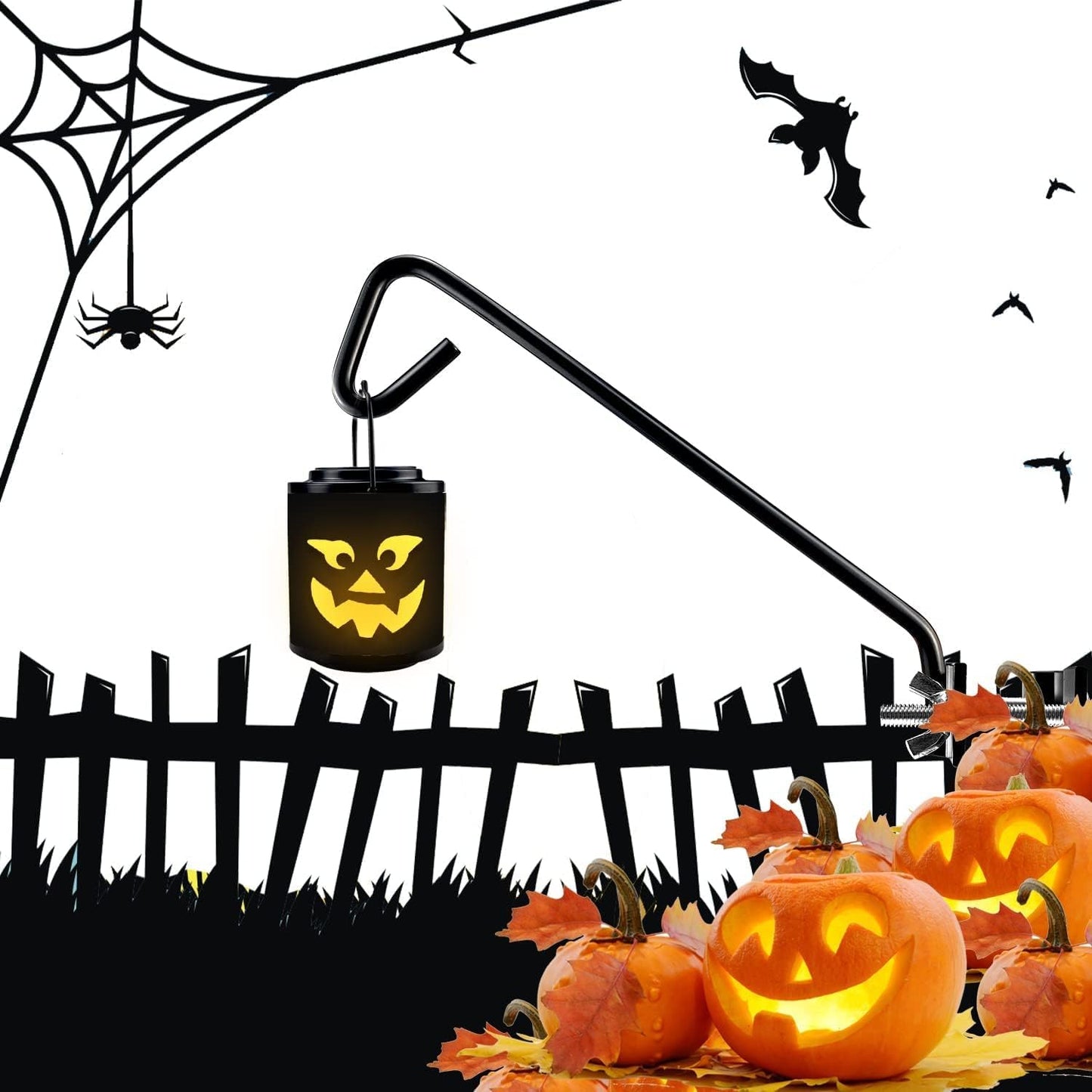 2 Packs 11 Inch Fence Deck Hook Rail Hanging Mounting Kit Heavy Duty Bird Feeder Hook Decorative Hanger for Bird Feeders Planters Suet Baskets Lanterns on Balcony Porch Railing Fence