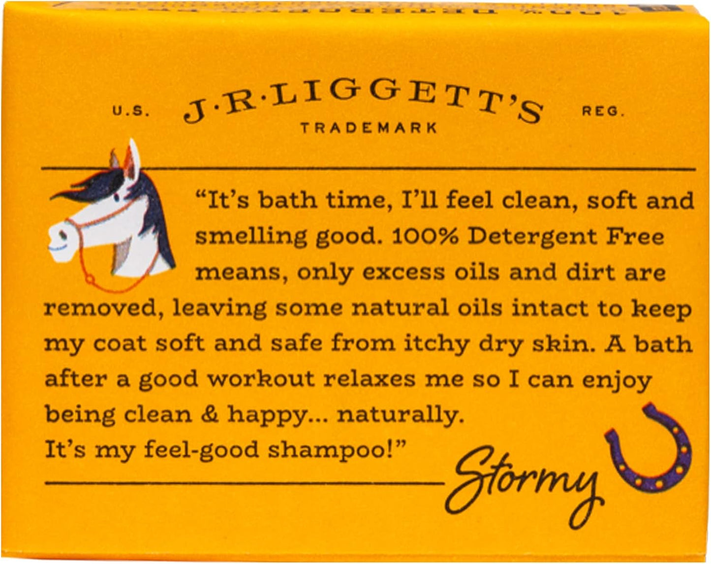 JR Liggett’s Botanical Horse Shampoo Bar for Sensitive Skin - 100% Detergent Free, Non-GMO & Biodegradable - Deep-Cleansing, Hypoallergenic Formula for Healthy Skin, Mane & Tail - 3.5 oz Bar