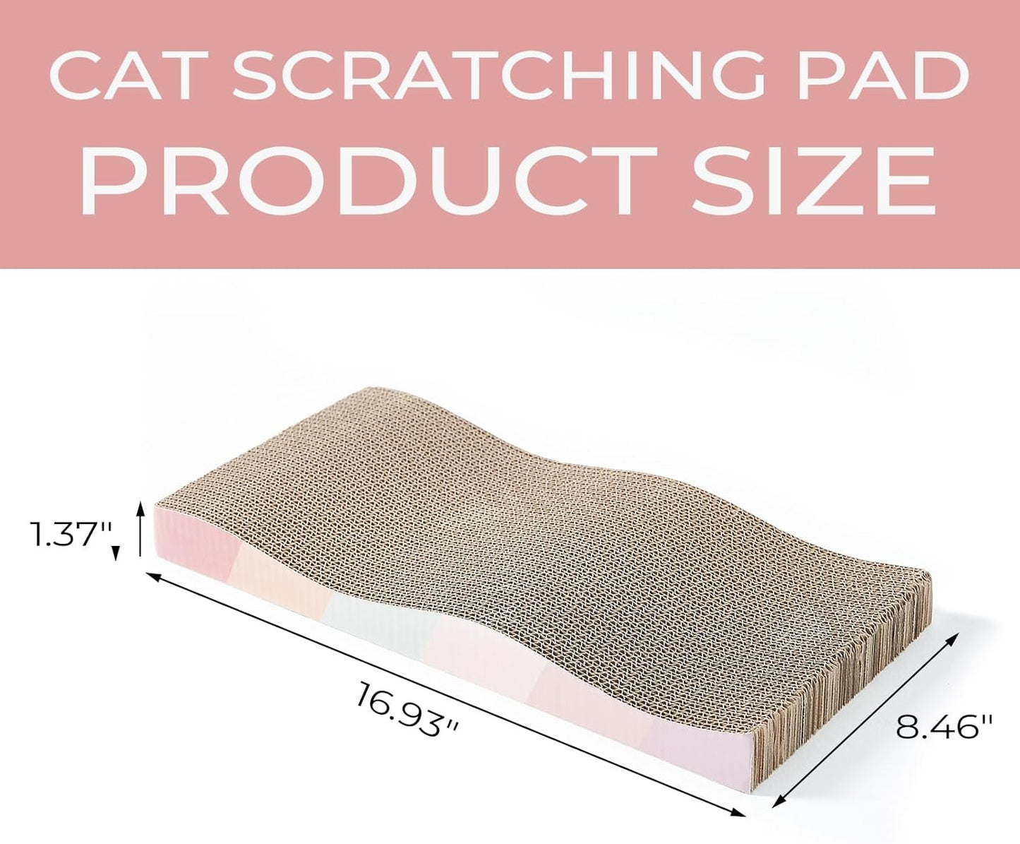 Cat Scratching Pads Cardboard Cat Scratchers for Indoor Cats Reversible Large Wide Corrugated with Catnip and Mini Toy(5pcs)