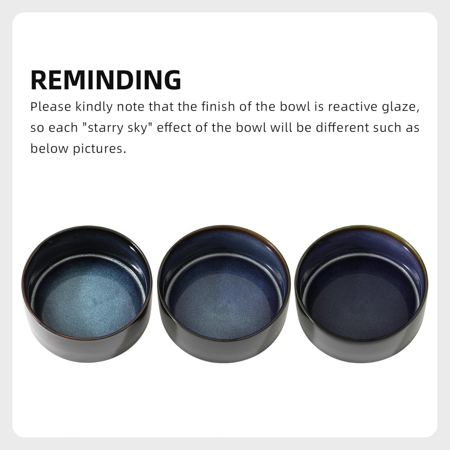 Ceramic 8.2inch Dog Bowl for Large-Breed Dogs, Anti-Slip and Weighted Pet Food and Water Bowl (Single Bowl - Starry Sky)