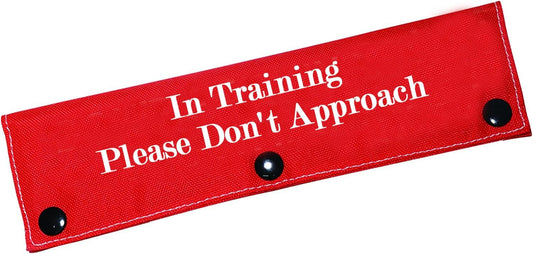 Funny Dog Leash Sleeve in Training Please Don't Approach Dog Leash Wrap Wrap Alert Hanging ID Patch Tag(Don't Approach-Sleeve)