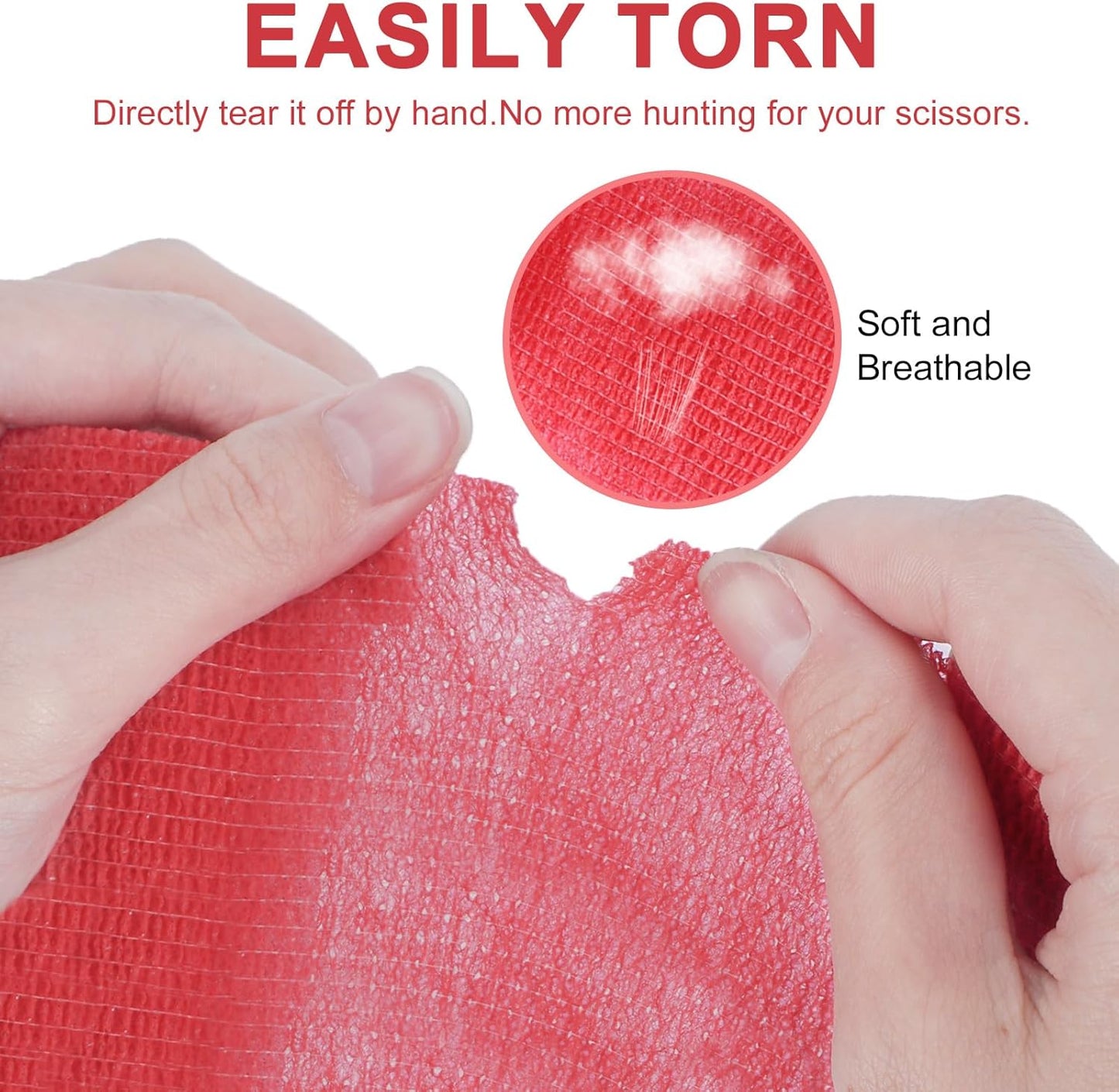 24 Pack Self Adhesive Bandage Wrap, 4” x 5 Yards Elastic Cohesive Bandage Wrap Self Adherent Medical Tape for Sports, Ankle, Wrist Sprains, Pet First Aid, Vet Wrap