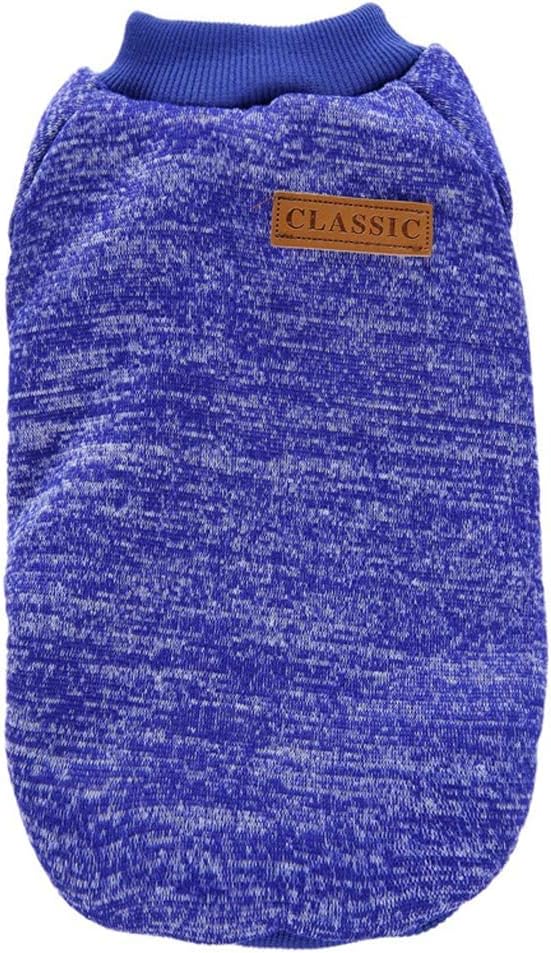 Jecikelon Dog Clothes Dogs Sweater Soft Puppies Clothing Winter Puppy Sweaters Warm Outfit for Dogs Small XXS XS Cat Apparel (X-Large, Dark Blue)
