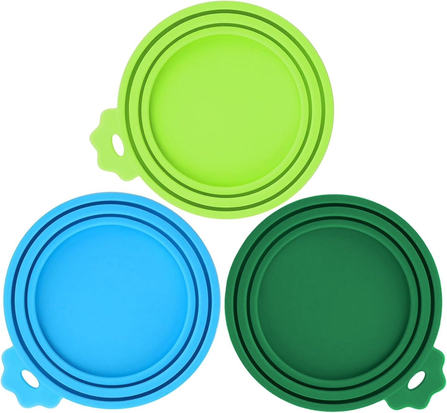 3 Pack Pet Food Can Covers, Silicone Universal Can Lids for Dog & Cat Food, BPA Free, One Fit Most Standard Size Can Lids Top Blue/Green/Dark Green