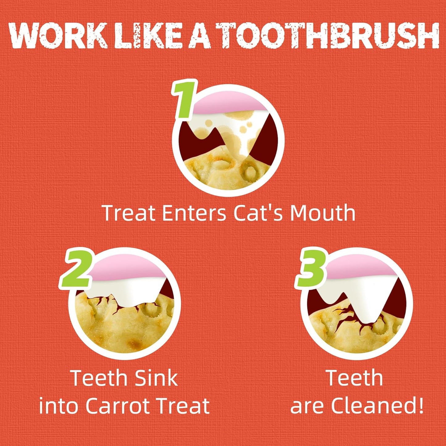 Just Try 16 OZ Carrot Cat Treats for Indoor Cats, Vitamin-Rich Natural Chicken Flavor Healthy Cat Snacks Training Biscuits Eye Health & Skin Support for Cats