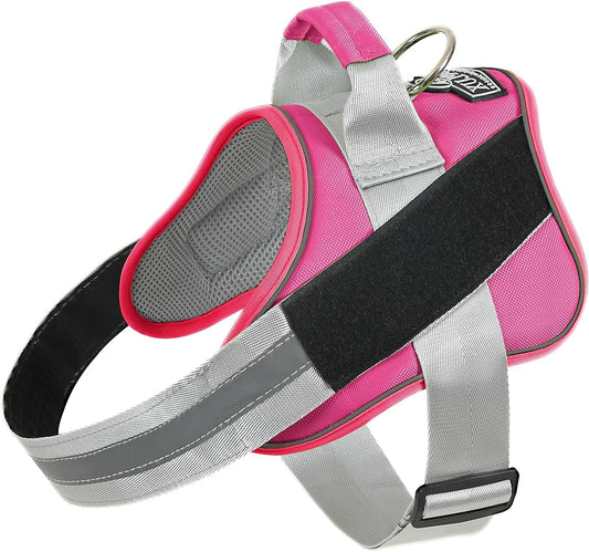 Bolux Dog Harness, No-Pull Reflective Dog Vest, Breathable Adjustable Pet Harness with Handle for Outdoor Walking - No More Pulling, Tugging or Choking (Fuchsia, Medium (Pack of 1))