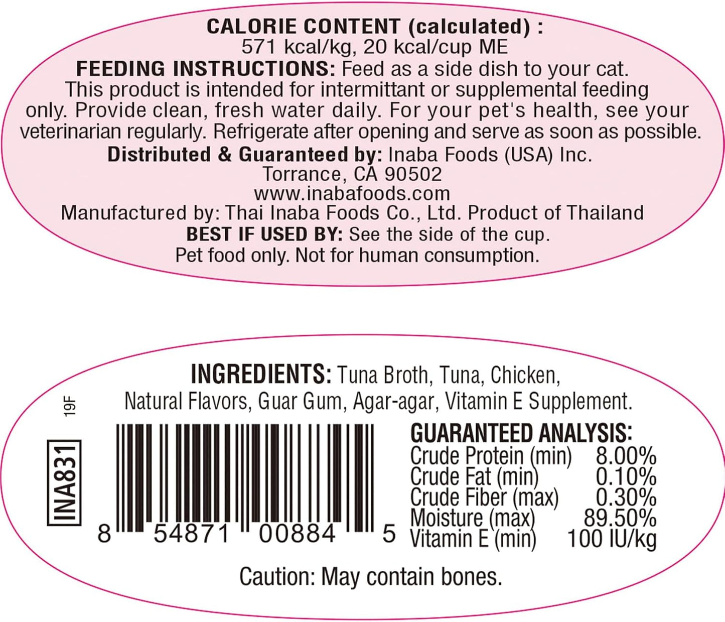 INABA Twins for Cats, Grain-Free Shredded Chicken & Broth Gelée Side Dish Cups, Tuna & Chicken Recipe, 1.23 Ounces per Serving, 19.68 Ounces Total (16 Count)