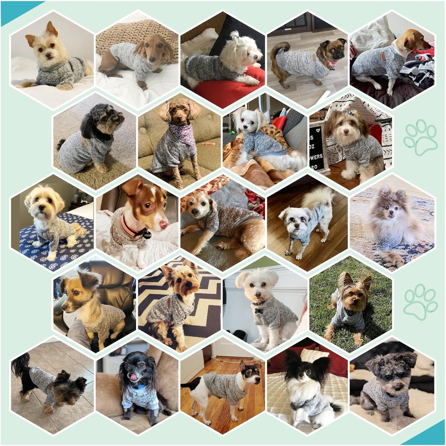 Jecikelon Dog Clothes Dogs Sweater Soft Puppies Clothing Winter Puppy Sweaters Warm Outfit for Dogs Small XXS XS Cat Apparel (Small, Grey)