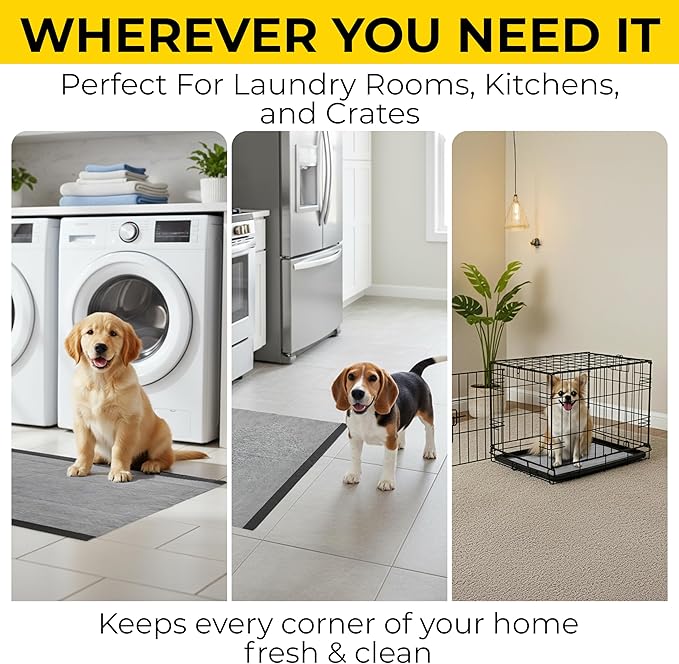 Glad for Pets JUMBO-SIZE Charcoal Puppy Pads, All-in-One | Black Training Pads That ABSORB & Neutralize Urine Instantly | New & Improved Quality Puppy Pee Pads, 30 Count - 6 Pack