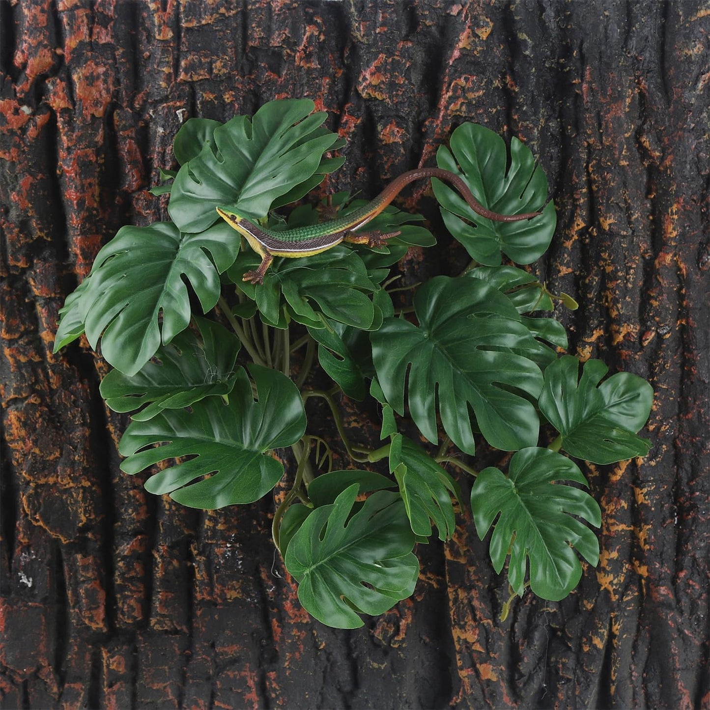 IBWell Fake Reptile Plants for Terrarium, Decor, Turtle Tank with Suction Cup